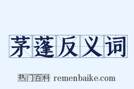 茅蓬反义词是什么意思的图片